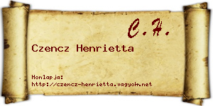 Czencz Henrietta névjegykártya